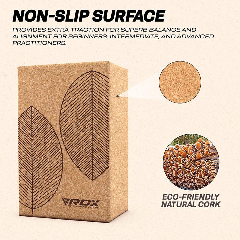 Rdx Sports RDX D3 Cork Yoga Block Non-Slip Brick