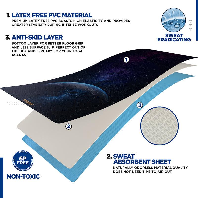 Rdx Sports RDX D7 Iris 6mm PVC Yoga Mat Blue Dot