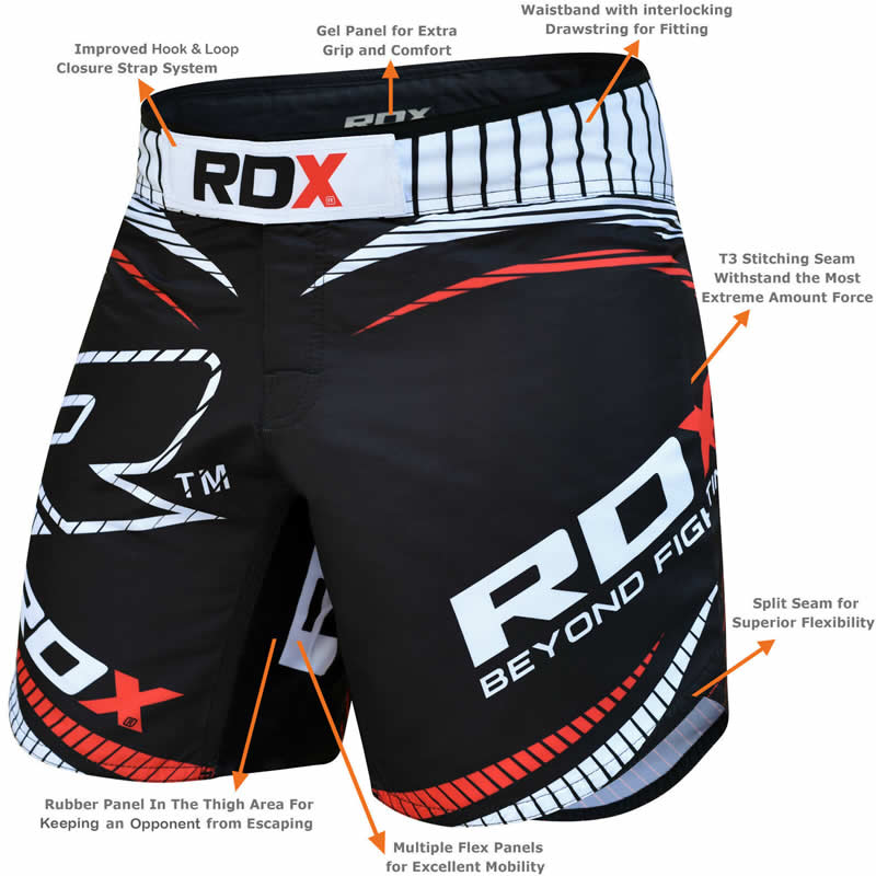 Rdx Sports RDX R1 MMA Shorts Black/Red