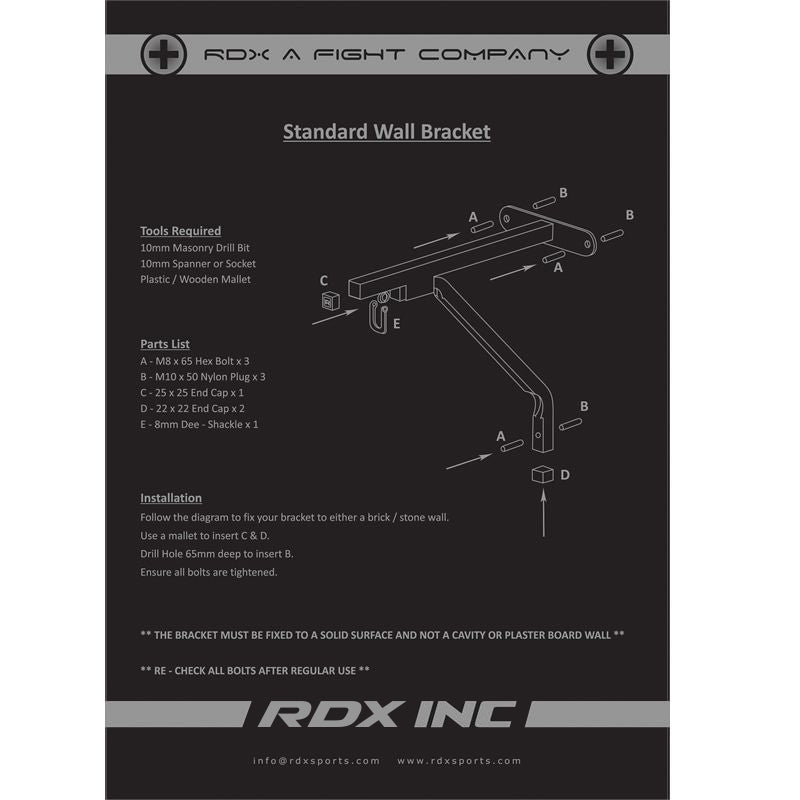 Rdx Sports RDX X1 Punch Bag Steel Wall Bracket