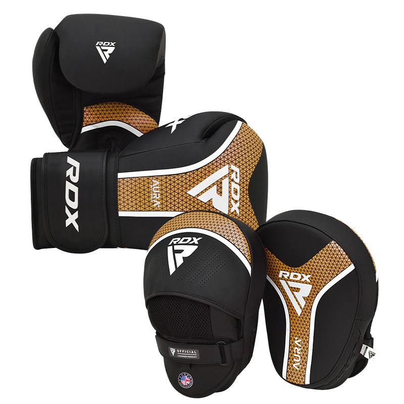 rdx sports RDX T17 Aura Plus boxing glove with pads bundle