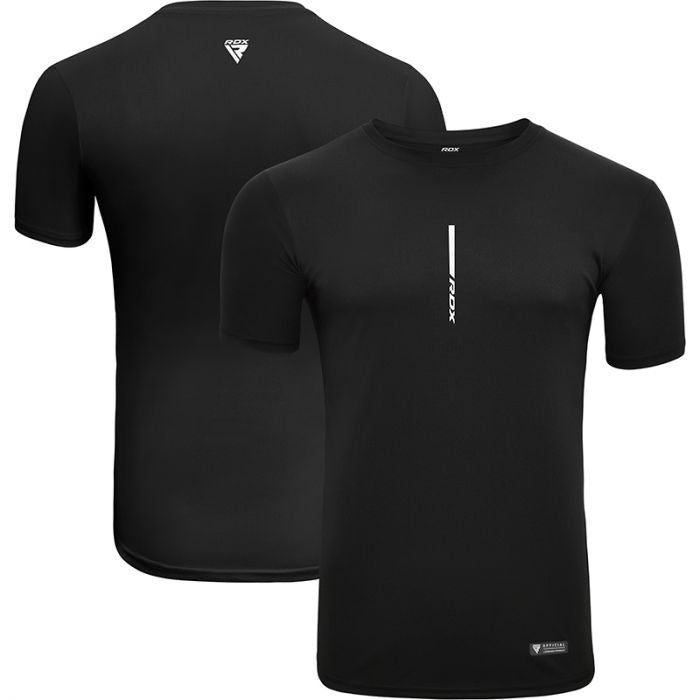 Rdx Sports RDX T2 Black Short Sleeves Sweat-Wicking Gym T-Shirt