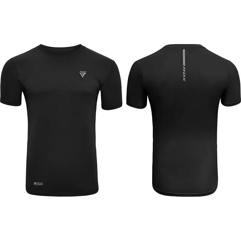 Rdx Sports RDX T2 Black Short Sleeves Sweat-Wicking Gym T-Shirt