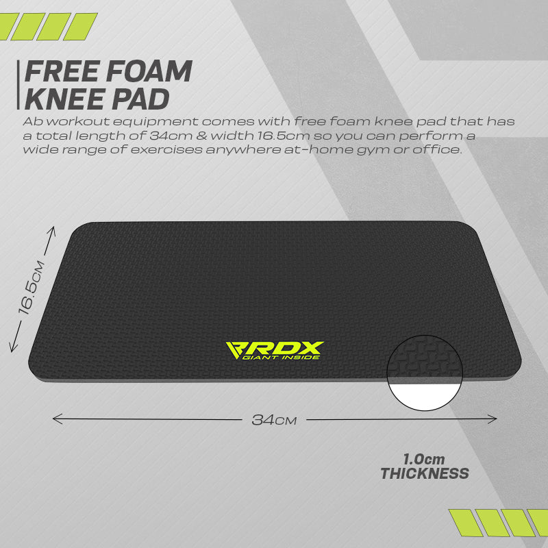 Rdx Sports RDX W1 2-in-1 Ab Wheel Roller & Knee Pad Mat