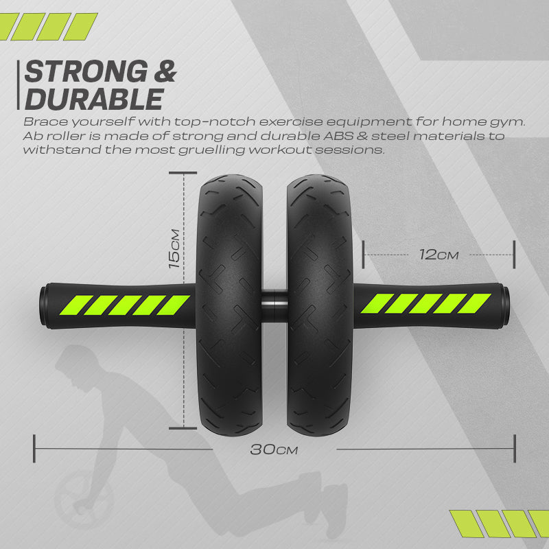 Rdx Sports RDX W1 2-in-1 Ab Wheel Roller & Knee Pad Mat