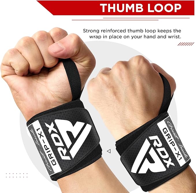 rdx sports RDX W3 IPL USPA Approved Powerlifting Wrist Support Wraps with Thumb Loops OEKO-TEX Standard 100 certified