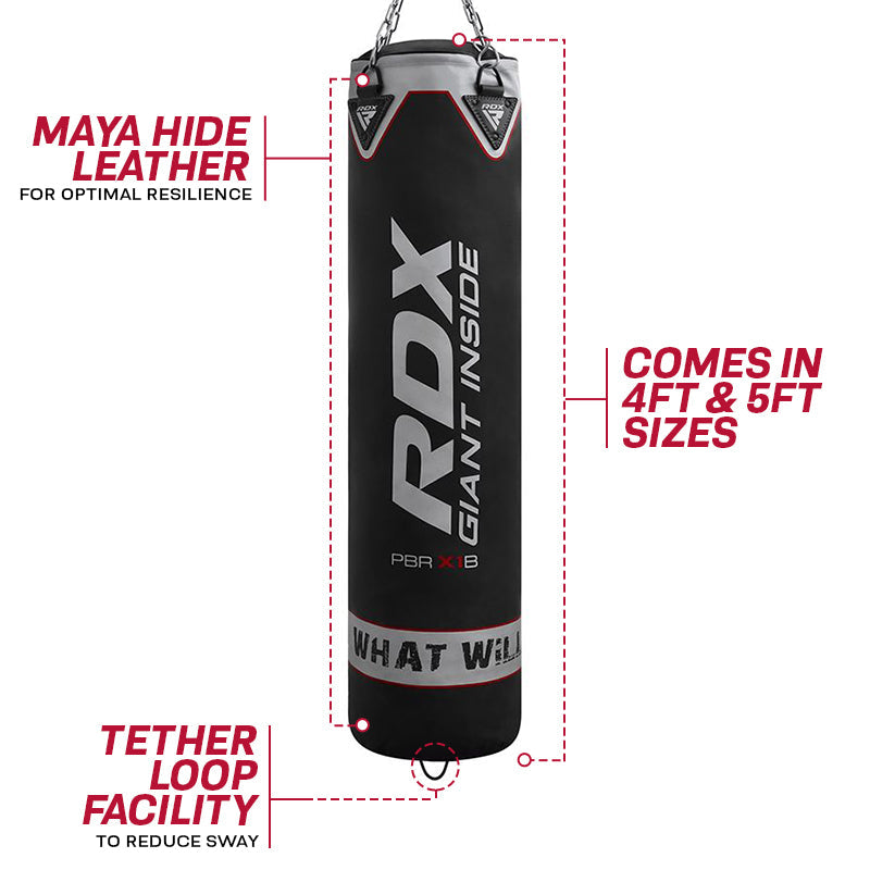 Rdx Sports RDX X1 4ft / 5ft 2-in-1 Black Boxing & MMA Training Punch Bag Set