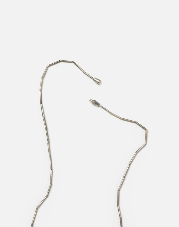 Re Done 50s Sterling Tube Bead Mushroom Necklace Red