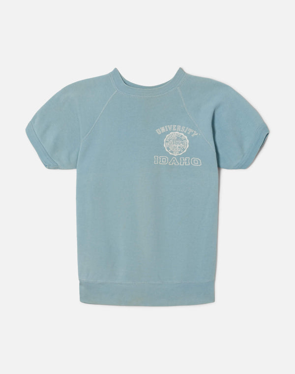 re done 60s University Of Idaho Short Sleeve Sweatshirt Blue