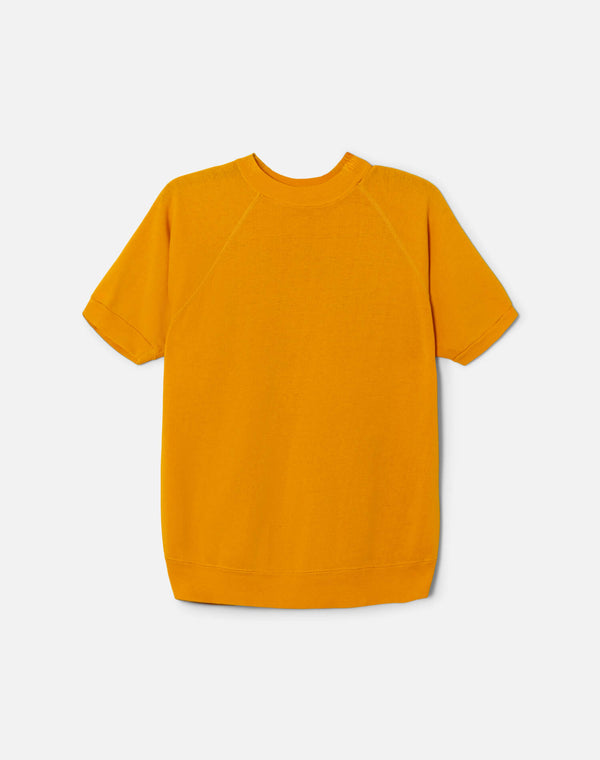 Re Done 70s I Love You Short Sleeve Sweatshirt Yellow