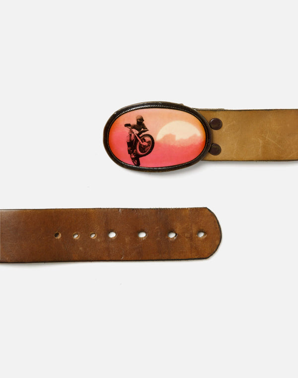 Re Done 70s Kawasaki Belt With Enameled Buckle Orange