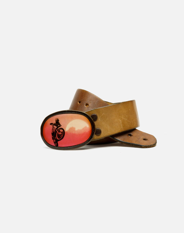 Re Done 70s Kawasaki Belt With Enameled Buckle Orange