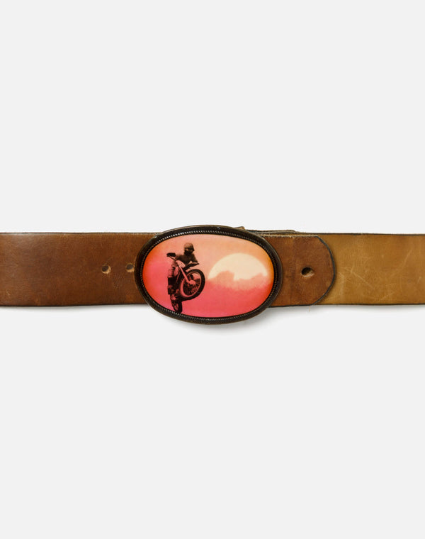 Re Done 70s Kawasaki Belt With Enameled Buckle Orange