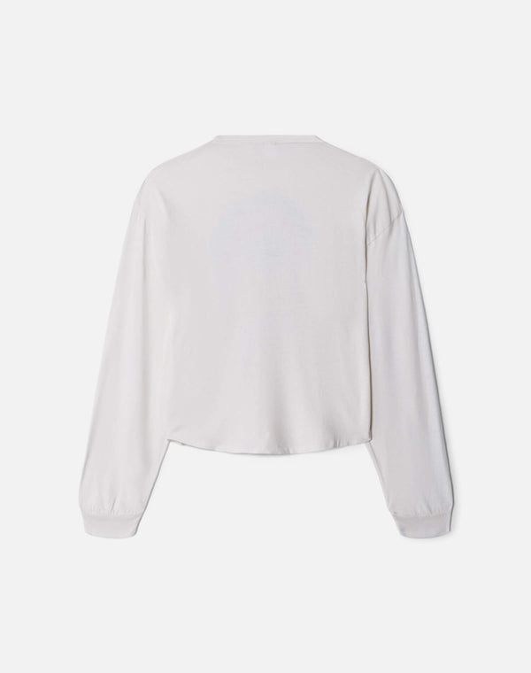 Re Done Boxy Boyfriend "Ski Bum" Long Sleeve Vintage White