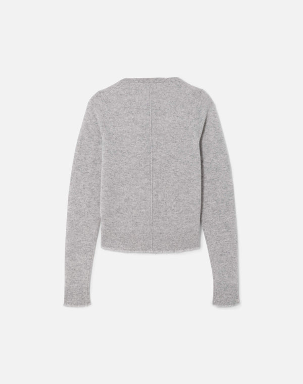 Re Done Cashmere Crewneck Cardigan Light Heather Grey