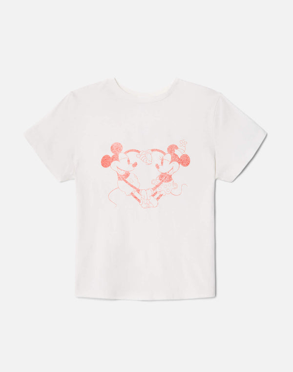re done Classic "Disney Heart Hands" Tee Vintage White