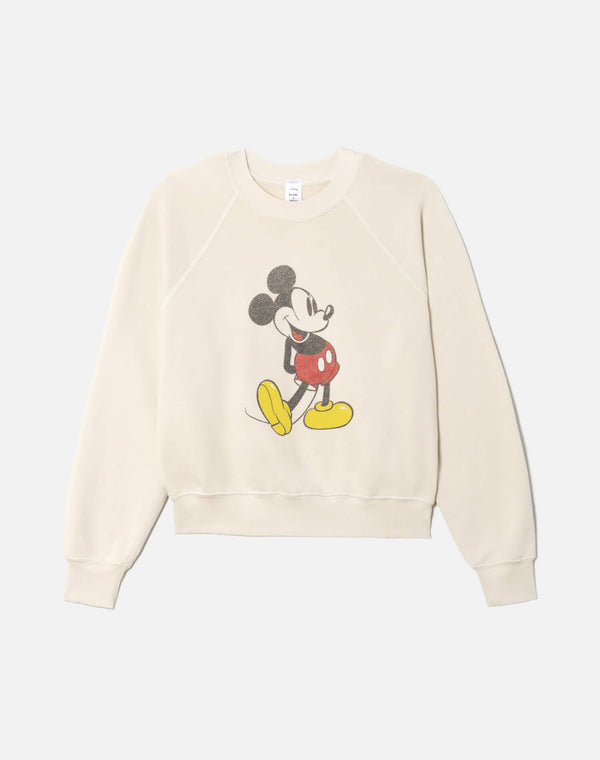 re done Classic "Mickey Mouse" Crewneck Vintage White