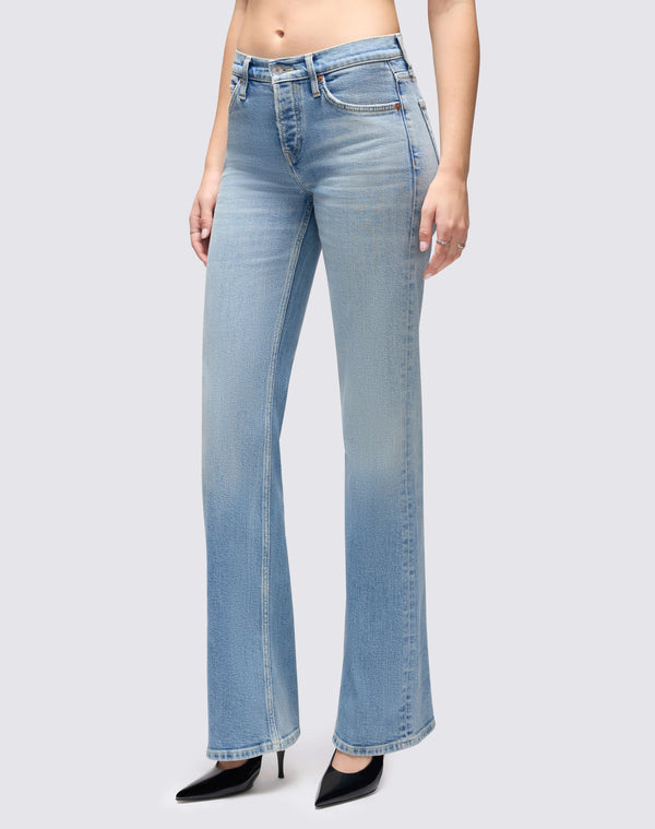 Re Done Comfort Stretch 70s Mid Rise Bootcut Opal Indigo