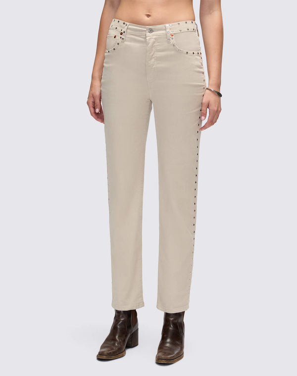 Re Done Comfort Stretch Corduroy 70s Stove Pipe Vintage Pearl Stud