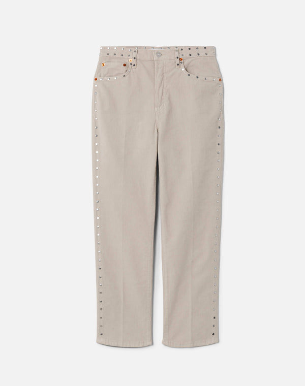 re done Comfort Stretch Corduroy 70s Stove Pipe Vintage Pearl Stud