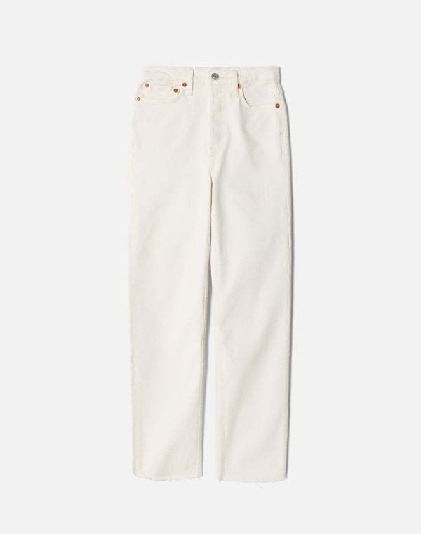 Re Done Comfort Stretch High Rise Stove Pipe Vintage White