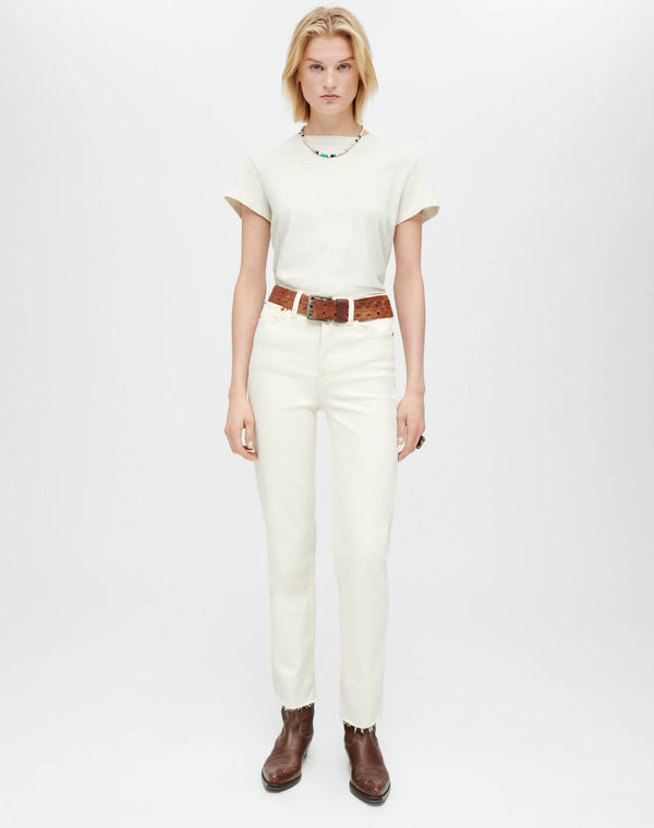 Re Done Comfort Stretch High Rise Stove Pipe Vintage White