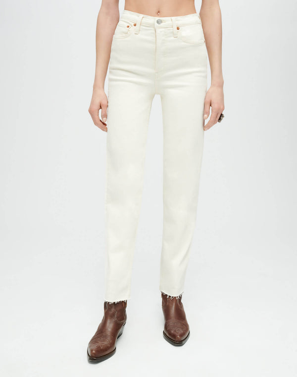 re done Comfort Stretch High Rise Stove Pipe Vintage White