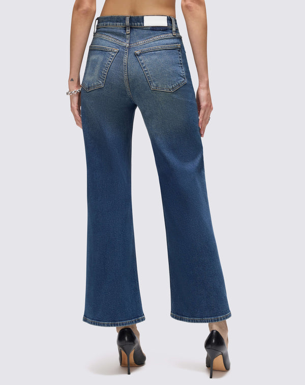 Re Done Comfort Stretch High Rise Wide Leg Crop Smoke Water