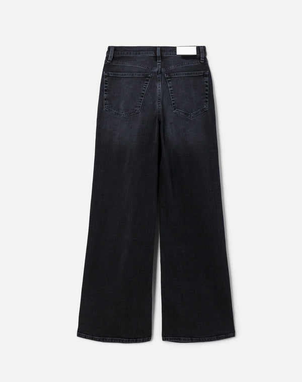 Re Done Comfort Stretch High Rise Wide Leg Washed Noir