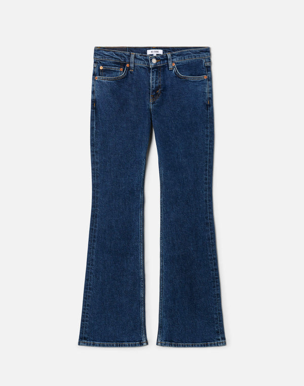 Re Done Comfort Stretch Low Rise Micro Boot Rustic Indigo