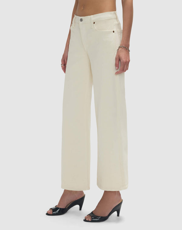Re Done Comfort Stretch Mid Rise Wide Leg Crop Vintage White