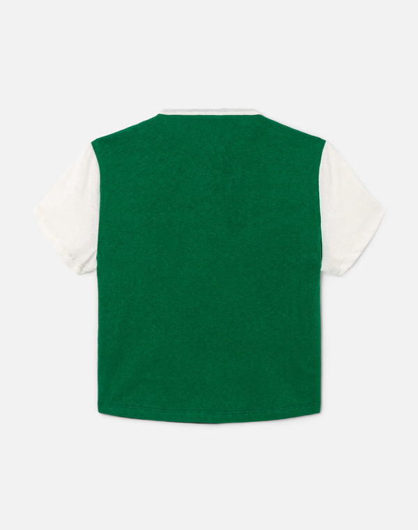 Re Done Jagger Boxy Jersey "The Stars" Emerald/Vintage White