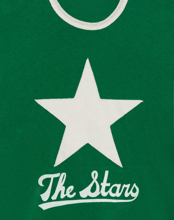 Re Done Jagger Boxy Jersey "The Stars" Emerald/Vintage White