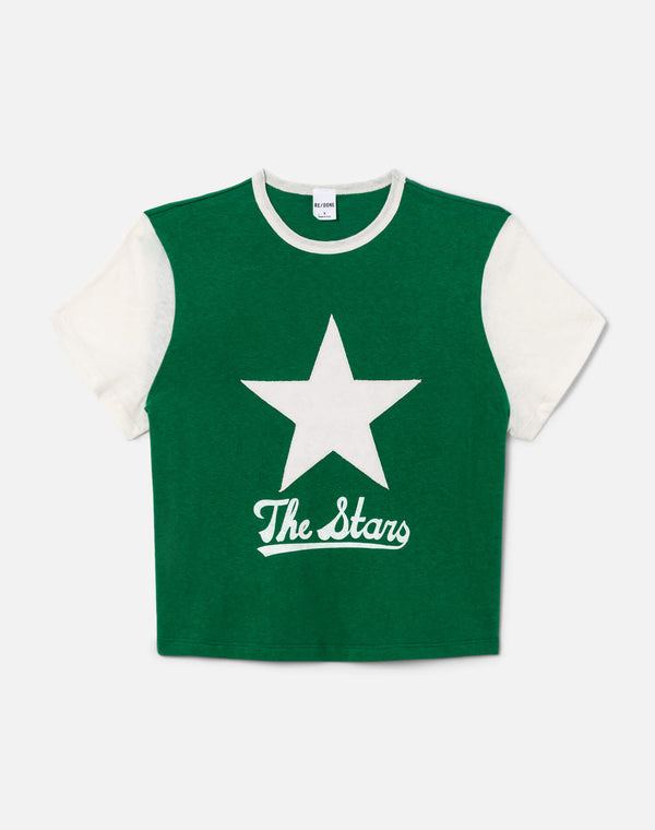 re done Jagger Boxy Jersey "The Stars" Emerald/Vintage White