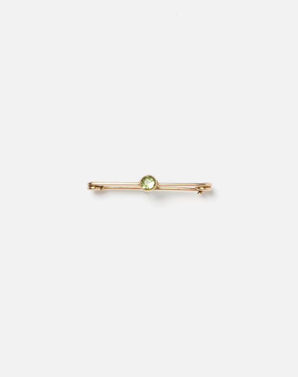re done 1900s 14k Gold and Peridot Broch Pin Green