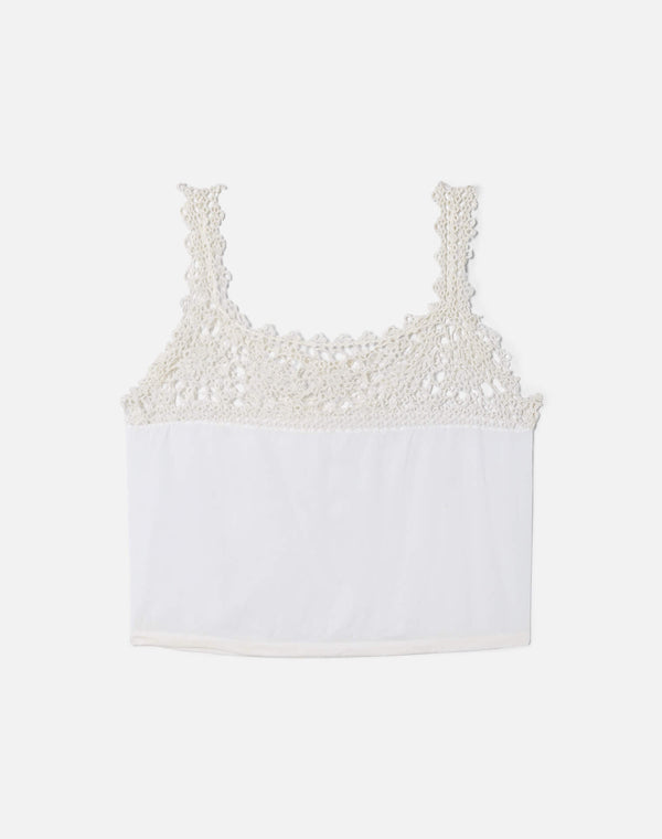 Re Done 1910s Corset Cover Top White