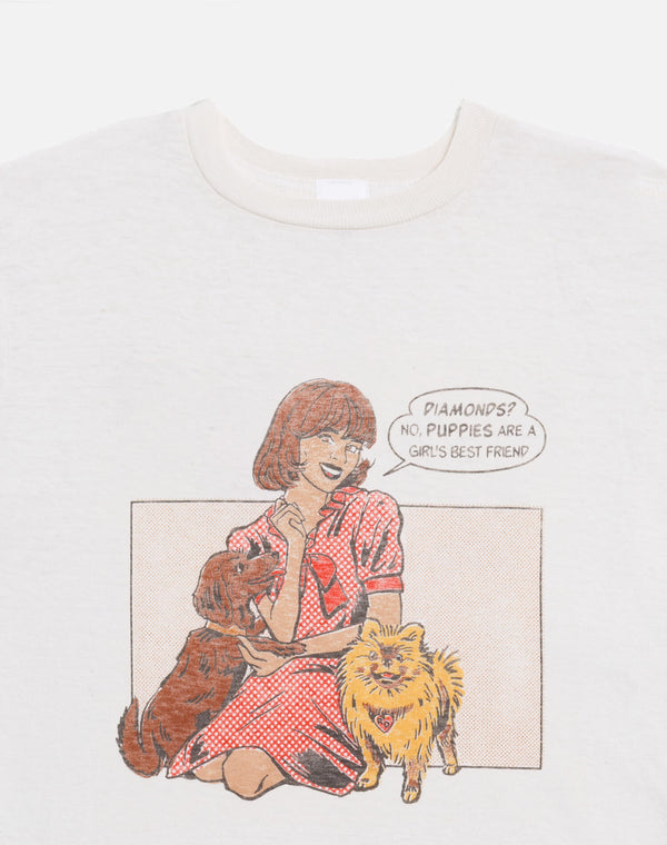 Re Done 50s Boxy "Puppies" Tee Vintage White