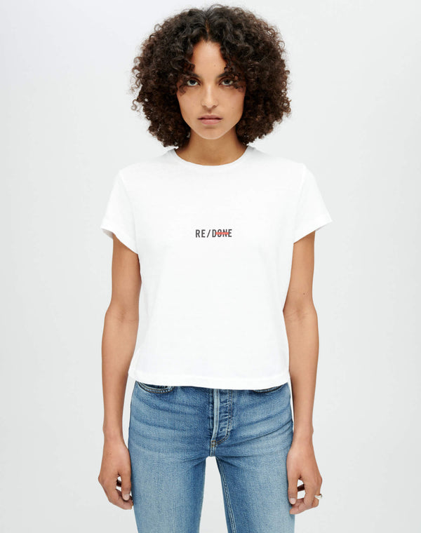 Re Done 50s Boxy "Re/Set Polaroid" Tee Optic White