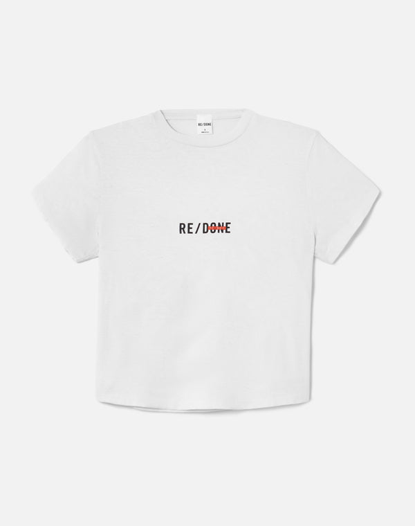 re done 50s Boxy "Re/Set Polaroid" Tee Optic White