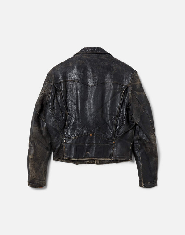 Re Done 50s Leather Moto Jacket Black