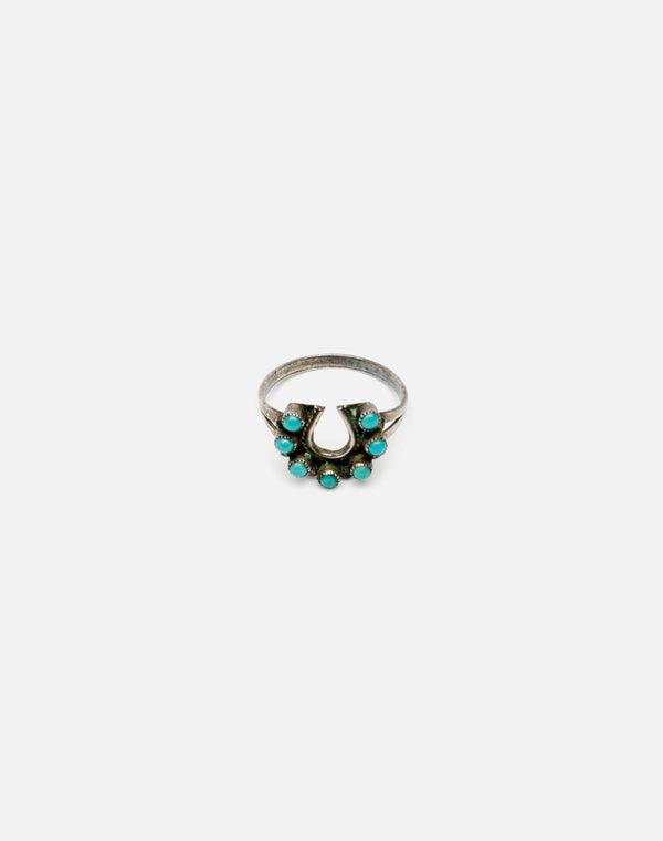 re done 50s Turquoise Horse Shoe Zuni Ring Green