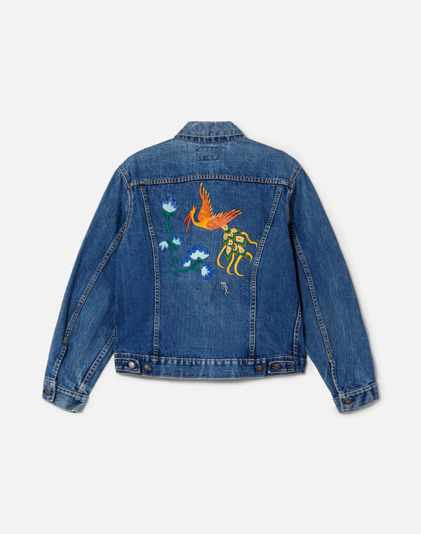Re Done 60s Big E Levi's Embroidered Jacket Blue