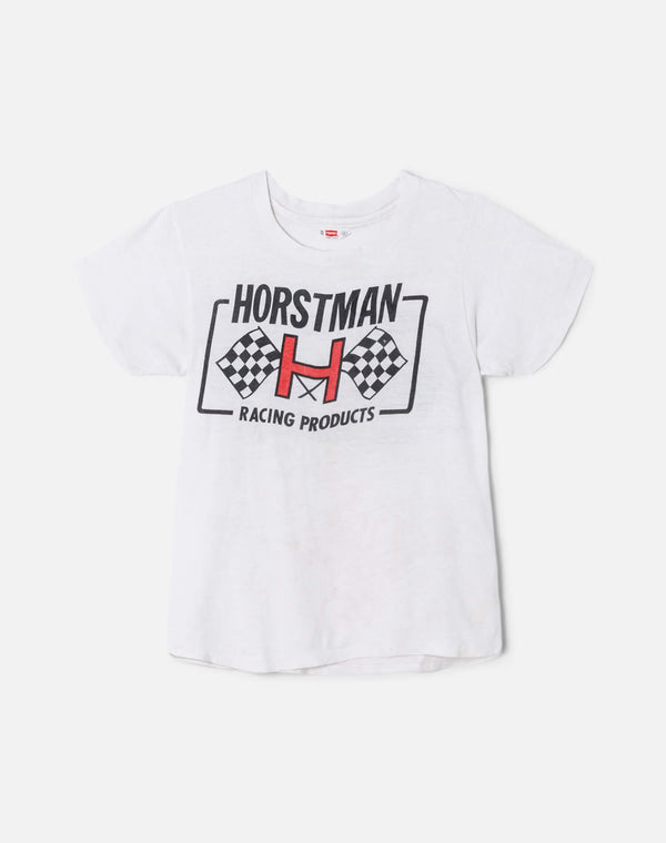re done 60s Hanes Racing Tee White
