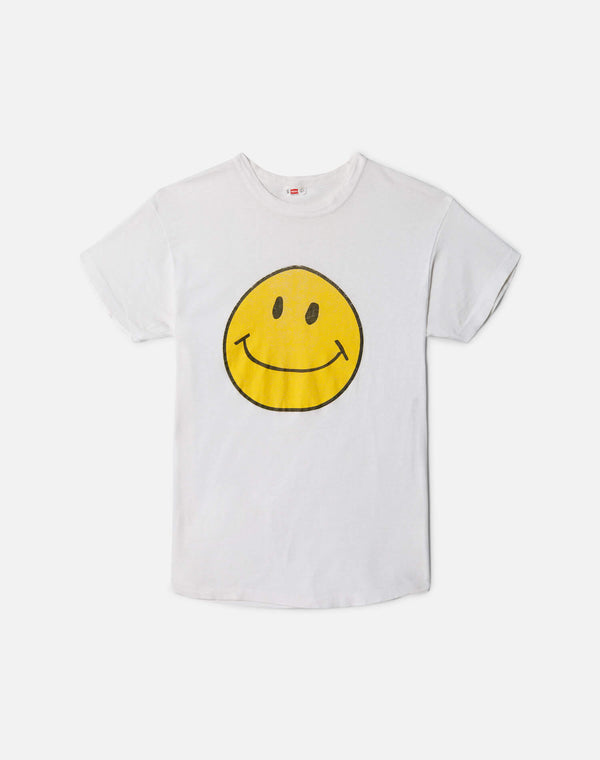 re done 60s Hanes Smiley Face Tee White