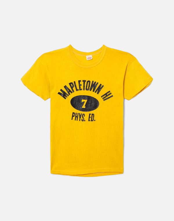 re done 60s Hanesport Phys Ed Tee Yellow
