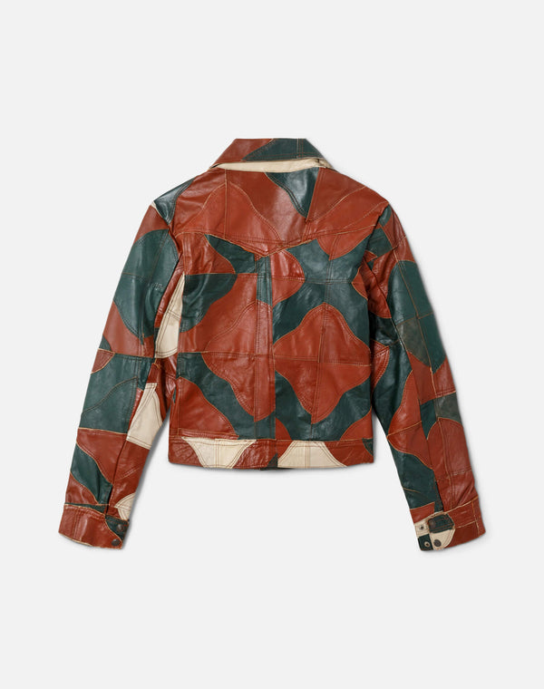 Re Done 60s Patchwork Leather Jacket Red