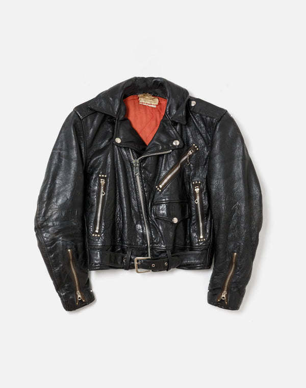 re done 60s Penney's Leather Jacket Black