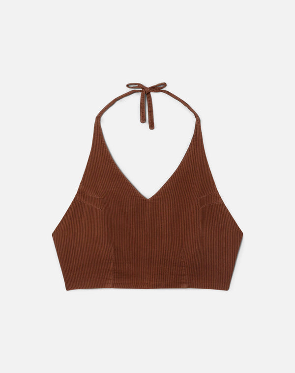 re done 70s Cotton Halter Brown