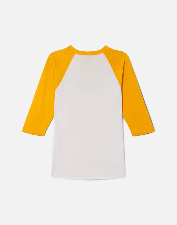 Re Done 70s Hanes Raglan Speedway Tee Yellow