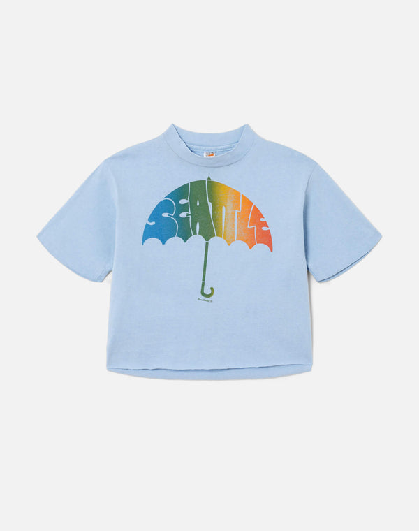 re done 70s Hanes Seattle Crop Tee Blue